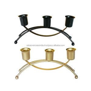 <b>Gold</b> & Black Finished Iron <b>Candle</b> Stand Stylish & Durable for Home Weddings and Special Occasions at Affordable Price - Product Image 2
