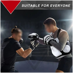 แผ่นซ้อมชกมวยสีขาวดำโค้งมน อุปกรณ์ฝึกซ้อมระดับสูง หนังและ PU คุณภาพดี พร้อมผ้าพันมือแบบมีแถบตีนตุ๊กแก - Product Image 2