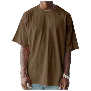 T-shirt en coton oversize pour homme, grande taille, manches courtes, impression personnalisée, coton uni durable avec design vierge - Product Image 1
