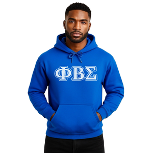 Sudadera con Capucha Estampada Phi Beta Sigma Azul para Hombre, Sudadera con Capucha y Letras Griegas, Ropa de Fraternidad, Corte Clásico, Estilo Casual - Product Image 1