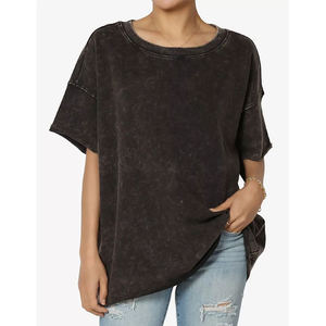 Camisetas Gráficas Streetwear al por Mayor 2026, Camisetas Lisas de Tallas Grandes para Mujer, Camisetas con Lavado Ácido, Servicio OEM Personalizado Vintage para Mujer - Product Image 4