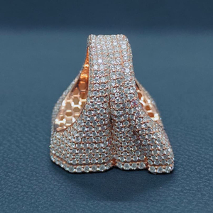 Anillo Hip Hop de Plata 925 con Diamantes Moissanite, Corte Redondo y Baguette, Chapado en Oro Clásico, Joyería Unisex - Product Image 5