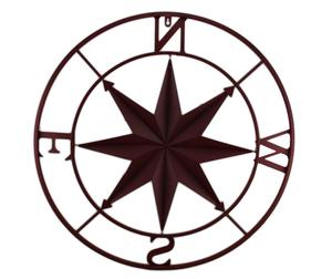 Brújula de Metal para Colgar en la Pared, Acabado Desgastado, Decoración Náutica Rústica - Product Image 3