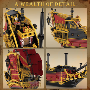 Blocs de construction de bateau pirate des Caraïbes, perle noire, Queen Anne's Revenge, film, mini briques à assembler, jouets pour enfants, cadeau - Product Image 4