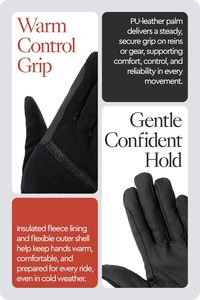 ถุงมือขี่ม้าสำหรับผู้หญิงสำหรับฤดูหนาวพร้อมข้อมือปรับได้ - Product Image 2