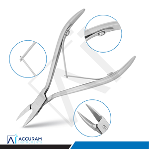 Accuram Coupe-ongles en acier inoxydable 11 cm, lame droite, pointe aiguisée, professionnel, pour ongles épais, usage adulte - Product Image 4