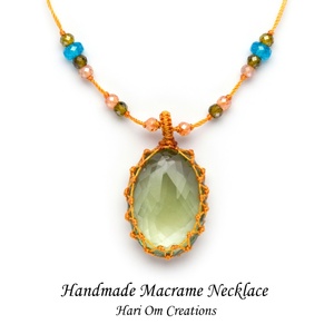 Collar con Colgante de Macramé y Ametrina Hecho a Mano, Piedra Morada y Marrón Facetada, Joyería Boho Curativa - Product Image 5