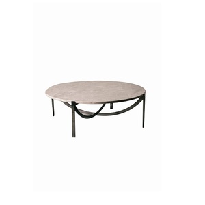 Contemporary Black Metal Coffee <b>Table</b> With <b>Marble</b> <b>Top</b> Minimalist Design Living Room Centerpiece Furniture Trendy Home Decor - Product Image 1