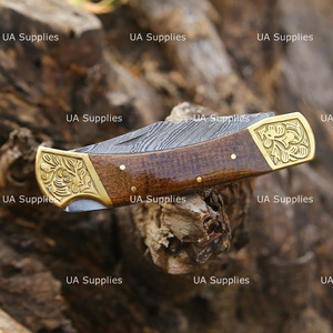 Hand Engraved Damascus Steel Clip Point Folding Knife Micarta Handle 0.5mm Thick Razor Sharp EDC <b>Tool</b> <b>for</b> Outdoor Sports Travel - Product Image 4