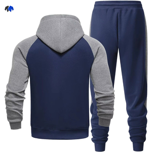 Winter Streetwear Fleece 2 Piece Set Men Tracksuits Pants with String and side pockets and Zippers Hoodie <b>Jogging</b> <b>Suits</b> For Men - Product Image 4