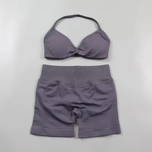 Ensemble de yoga 2 pièces pour femme, tenue de sport, survêtement de fitness, legging de gym, haut de sport à manches longues et soutien-gorge de yoga - Product Image 2