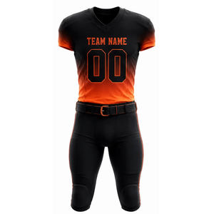 Conjunto de Camiseta de Fútbol Americano para Hombre, Cuello en V, Estampado Sublimado, Manga Corta, Transpirable, de Secado Rápido, Ecológico, 100% Poliéster Elástico - Product Image 3