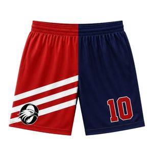 Navy <b>Red</b> White Sublimation Basketball Jersey and Shorts Set Athletic Team Outfit for School Club League Game Day Performance - Product Image 4