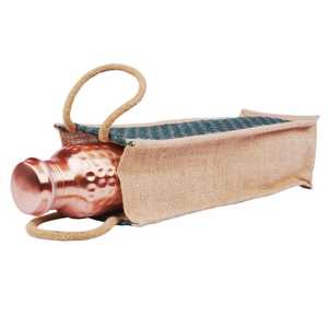 Botella de Agua de Cobre de 1000 ml, Cobre Puro, a Prueba de Fugas, Ecológica, Libre de BPA, Apta para Lavavajillas, con Bolsa de Yute, Diseño para Senderismo, Camping y Viajes - Product Image 5