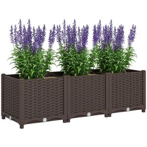 Fioriera Rialzata Marrone per Giardino e Vaso da Esterno - Pratica Cassetta per Piante e Fiori - Product Image 5