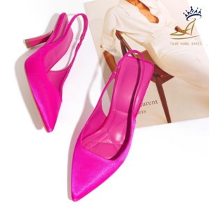 Trendy Vietnam Slingbacks con tacón de aguja de 9cm, Vibram Toe Box, PU premium y satén - Product Image 2