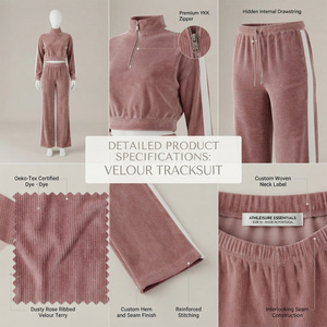 Conjunto Deportivo de Punto para Mujer, Invierno, Manga Larga, con Capucha, Corte Ajustado, Color Sólido, Franja Lateral Bordada, Estilo Casual Urbano - Product Image 4