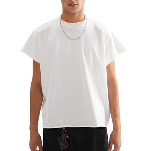 เสื้อยืดผู้ชายแขนสั้นสีขาวขนาดใหญ่พิเศษ ผ้าฝ้ายเจอร์ซีย์ 100% คอกลม ทรงลำลอง - Product Image 1