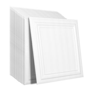 48-Pack Premium Polystyrene <b>Ceiling</b> Tiles 20 X 20 in Drop Tiles for Villa Easy Installation/Cutting Plastic Glue CEI Certified - Product Image 1