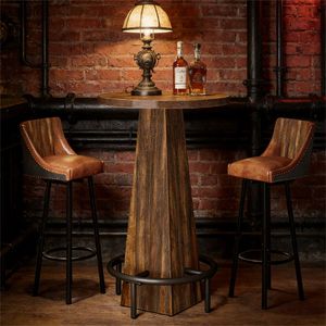 Tavolo da Bar Circolare a Altezza Bancone per Sala da Pranzo e Tavolino da Caffè - Product Image 2