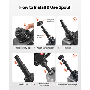 Contenitore per Carburante Sicuro da 1,3 Galloni per Moto, Antigoccia con Beccuccio Bloccabile e Portata Massima di 15 L/min, Tanica Portatile - Product Image 6