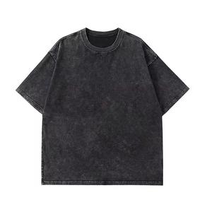 เสื้อยืดโอเวอร์ไซส์แบบฟอกสี 100% ผ้าฝ้าย วินเทจ ลุคสตรีทแวร์ คอกลม แขนสั้น สำหรับผู้ชาย เสื้อฟอกสี - Product Image 4