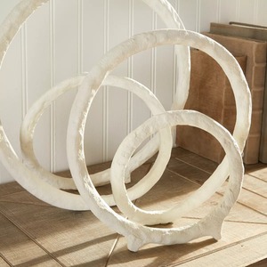 Handmade Circular Sculpture Abstract Geometric Tabletop Decor Minimalist Art <b>Figure</b> for Living Room - Product Image 4