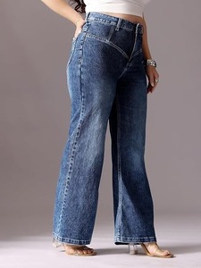 Women's New Collection <b>Boot</b> Cut Denim Jeans-Eco-Friendly Color Fade Proof Washable Cotton Mid Waist Vintage Style - Product Image 4