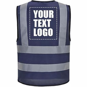 Chaleco de Seguridad Reflectante de Alta Visibilidad con Logotipo Personalizado para Hombre, ANSI Clase 1 EN ISO Clase 2, Impermeable, con Luz LED Intermitente, para Seguridad Vial - Product Image 3