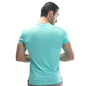 Men's Custom Turquoise Aqua Performance <b>TShirt</b> Lightweight QuickDry <b>Polyester</b> Spandex Gym Training Sports Tee OEM Activewear Top - Product Image 2
