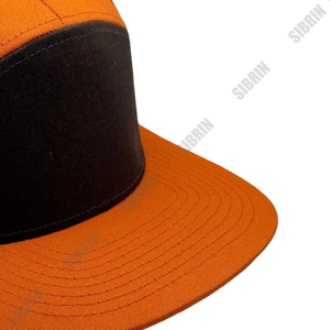 SIBRIN Custom Logo 7 Panel Trucker Hat Orange Black Mesh <b>Cap</b> <b>Flat</b> Brim Mesh Hat Motorsport Outdoor Streetwear Casual Sports <b>Cap</b> - Product Image 3