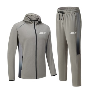 Ensemble de survêtement de jogging personnalisé pour homme, marque privée, 2 pièces, respirant, polyester, poche réfléchissante, fermeture éclair, couleur unie - Product Image 4