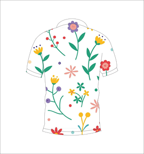 <b>Mens</b> <b>White</b> Floral Print <b>Polo</b> Shirt Short Sleeve Cotton Casual Breathable Regular Fit Summer Wear - Product Image 1