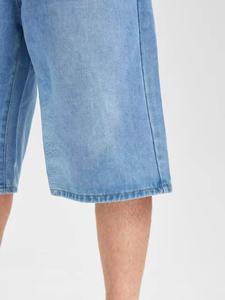 Wholesale Custom Men's Baggy Jorts Summer Streetwear Short Pants Men Distressed Embroidery Patch Denim Jeans Shorts - Product Image 6
