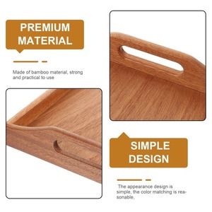 Bandeja Cuadrada de Madera de Mango de 33 cm x 22 cm, de un Solo Nivel, Apta para Lavavajillas, Diseño Moderno, Acabado Pulido, Vajilla - Product Image 4