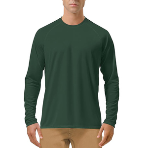T-shirt à manches longues pour homme de haute qualité, mélange polyester/coton, tissu tricoté, coupe ajustée, respirant, logo personnalisé - Product Image 3