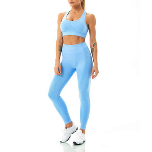 Conjunto Deportivo para Mujer, Leggings, Sujetador Deportivo, Ropa de Yoga, Pantalones Deportivos, Top Corto, Ropa Ajustada Activa, Sin Costuras, para Gimnasio y Fitness - Product Image 6