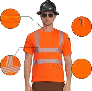 High Visibility Reflective Safety Work-wear T-Shirt <b>Constructed</b> Wear 100% Polyester Custom Made Men T Shirt - Product Image 4