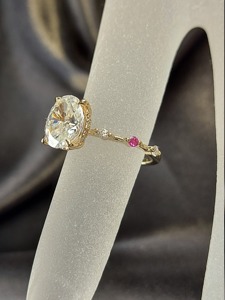 2 CT Oval lab grown Diamond Engagement <b>Ring</b> 14K Solid Gold IGI Certified Luxury <b>Wedding</b> Anniversary Birthstone <b>Ring</b> - Product Image 5