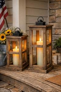 <b>Christmas</b> Handmade Wooden Vintage <b>Lantern</b> for Candle Holder Decoration - Product Image 2