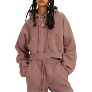 Ensemble de survêtement athlétique réversible deux pièces pour femme, en coton 100% haute élasticité, style hip-hop, avec doublure polaire écologique - Product Image 1