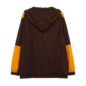 Veste coupe-vent Iota à demi-zip, marron et or, imperméable, respirante, à capuche, avec poches, grandes tailles - Product Image 2