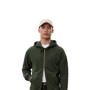Sweat-shirt à capuche zippé pour homme, 480 GSM, en molleton de coton épais, chaud, streetwear, personnalisable, OEM, marque privée, fabrication en usine - Product Image 2