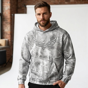 Sweat-shirt à capuche camouflage pour homme, coupe classique, imprimé, tricoté, décontracté, respirant, 100% polyester - Product Image 5
