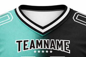 Uniforme de Fútbol Americano al por Mayor, Sublimado, Personalizado, de Dos Tonos, Cuello en V, Transpirable, de Poliéster de Secado Rápido - Product Image 4