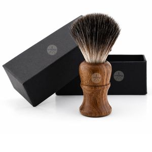 Cepillo de afeitar Oxford negro de madera con pelo de tejón negro - Product Image 2
