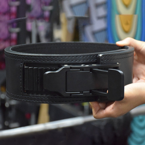 Ceinture de musculation en cuir robuste de haute qualité, personnalisable avec logo OEM, respirante, protection professionnelle pour l'entraînement - Product Image 2