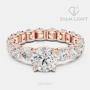 Bague de mariage ronde 1,25 carat, bijoux fins, certifiée IGI, or blanc 14 carats, diamant de laboratoire, bague de fiançailles et d'anniversaire - Product Image 3