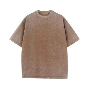 Fabricant OEM de vêtements de fitness – T-shirt de sport délavé style urbain vintage, faible MOQ, t-shirts décontractés oversize à épaules tombantes en coton - Product Image 1
