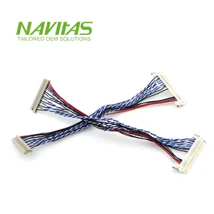 Manufacturing Hirose DF14 20pin 1.25mm to JAE FI 30pin 1mm LVDS Cable Assembly
